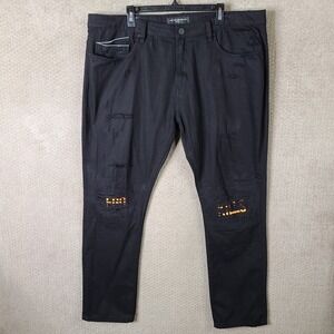 Cult of Individuality Jeans Mens 42x33 Black Rocker Slim Distressed Ego Kills‎